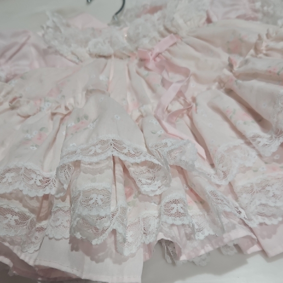 Pink Lace Baby Dress/Bonnet - Picture 4 of 8